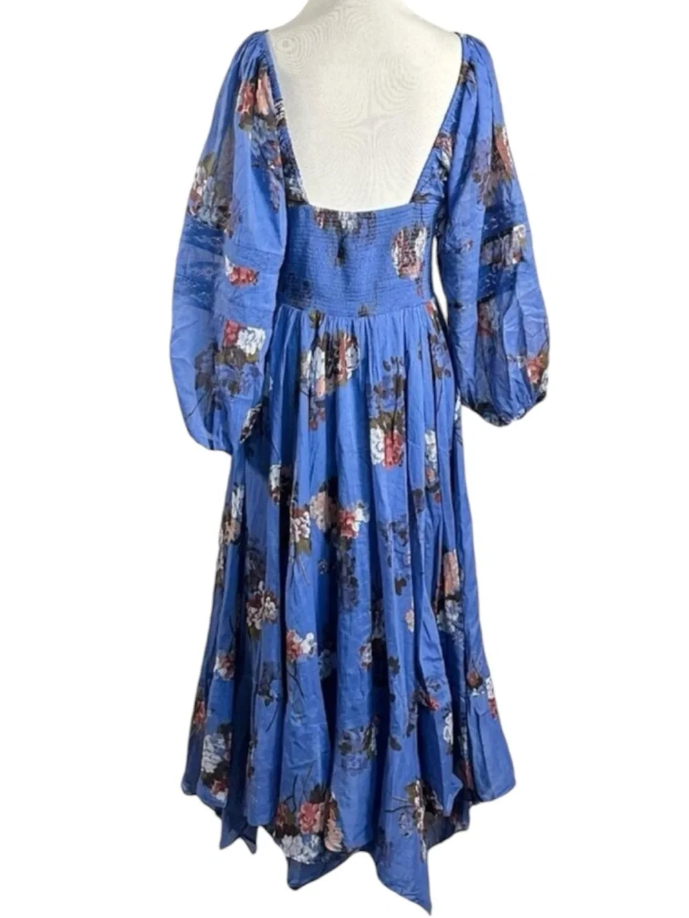 Free People Bohemian Witchy Fairy Morning Glory Maxi Dress Bluebell Medium NWT